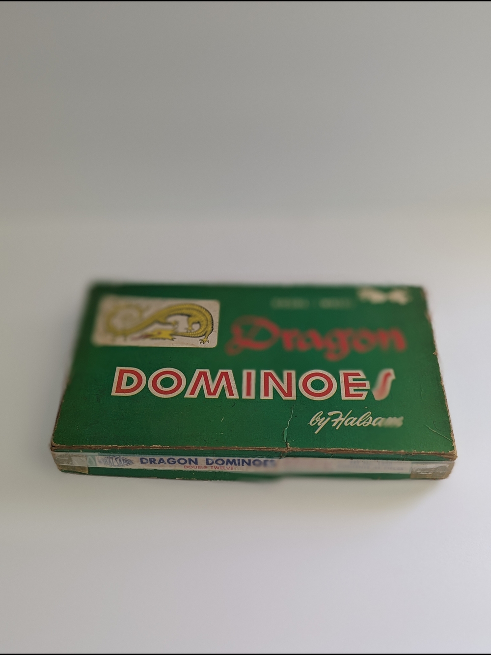 Vintage Halsam Dragon Dominoes Double Twelve Set No. 1220 Complete 91 Pieces Mid